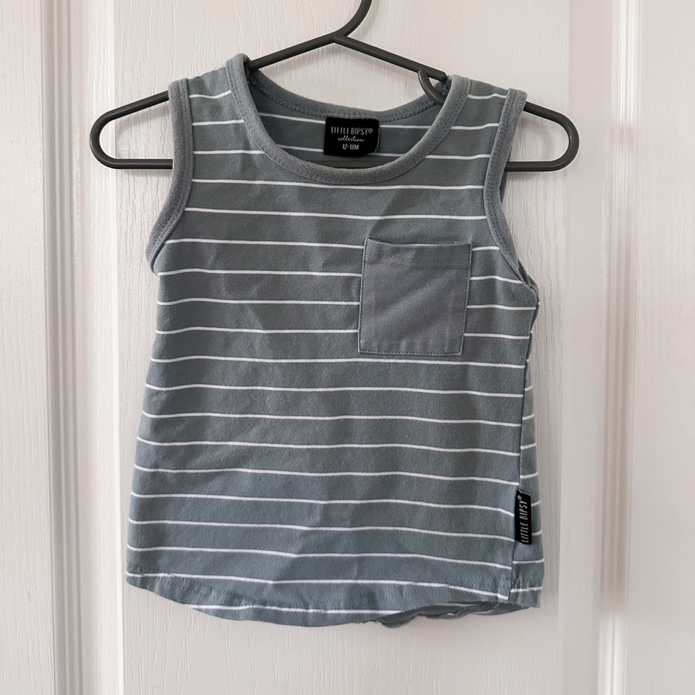 Blue Little Bipsy Stripped Tank